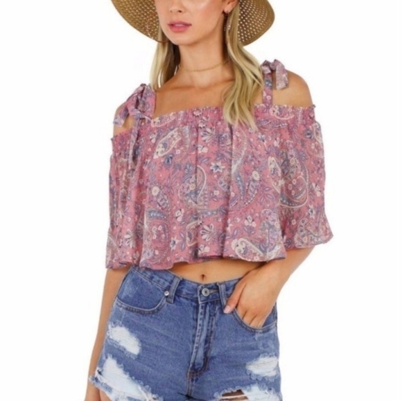Show Me Your Mumu Paisley Mini Tie Top - Picture 1 of 8